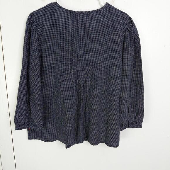 Levis Top Womens Large Pintuck Pleating Plaid Country Western Full Button Front - Picture 2 of 8